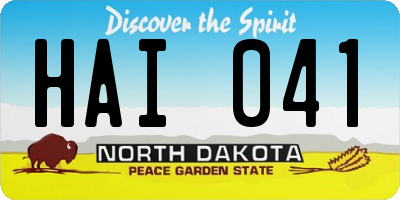 ND license plate HAI041