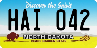 ND license plate HAI042