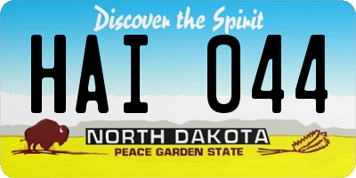 ND license plate HAI044