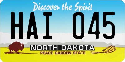 ND license plate HAI045