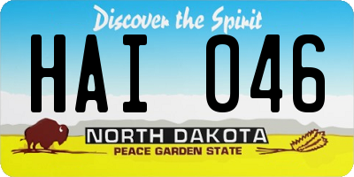 ND license plate HAI046