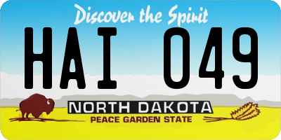 ND license plate HAI049