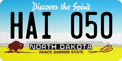 ND license plate HAI050