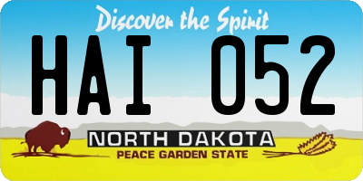 ND license plate HAI052