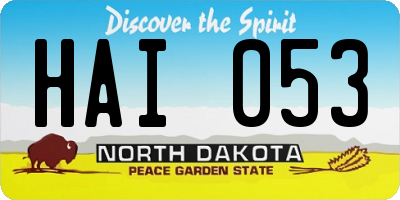 ND license plate HAI053