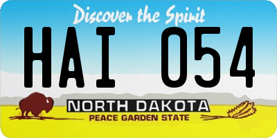 ND license plate HAI054