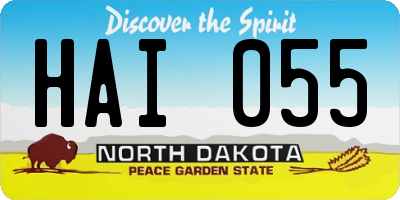 ND license plate HAI055