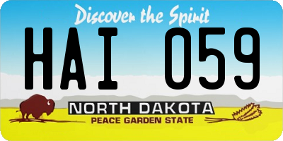 ND license plate HAI059