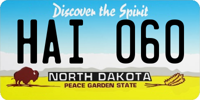 ND license plate HAI060