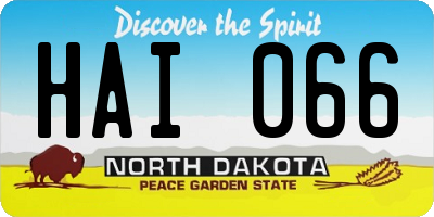 ND license plate HAI066