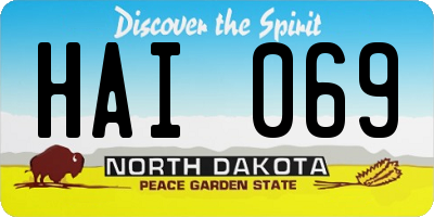 ND license plate HAI069