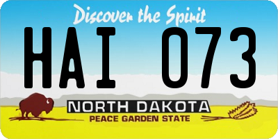 ND license plate HAI073
