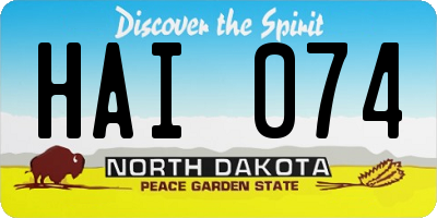 ND license plate HAI074