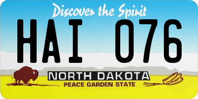 ND license plate HAI076