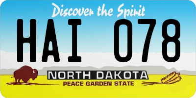 ND license plate HAI078