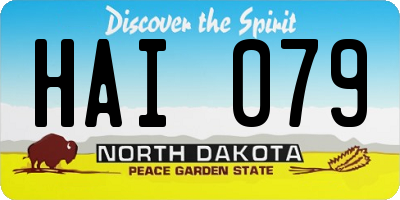 ND license plate HAI079