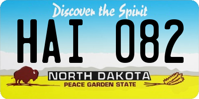 ND license plate HAI082