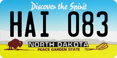 ND license plate HAI083