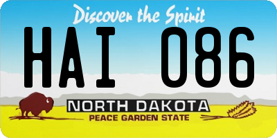 ND license plate HAI086