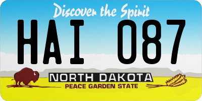 ND license plate HAI087