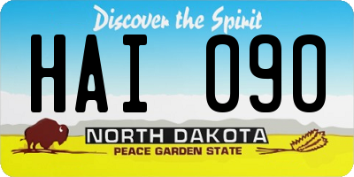 ND license plate HAI090