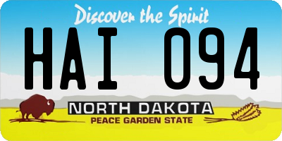 ND license plate HAI094