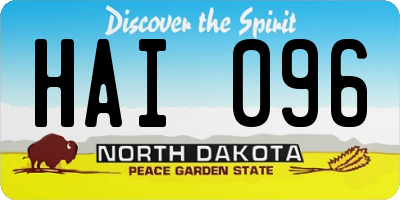 ND license plate HAI096