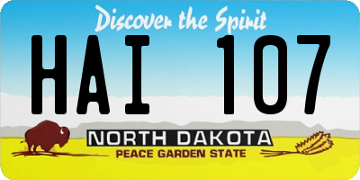 ND license plate HAI107