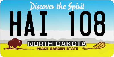 ND license plate HAI108