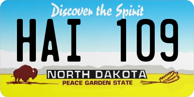 ND license plate HAI109