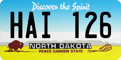 ND license plate HAI126