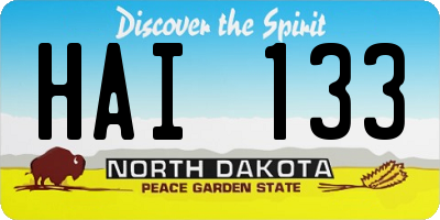 ND license plate HAI133