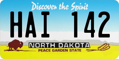 ND license plate HAI142