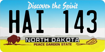 ND license plate HAI143