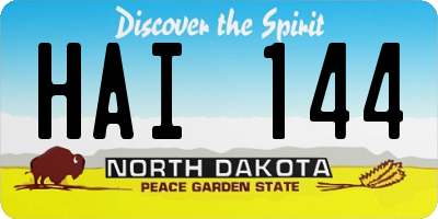 ND license plate HAI144