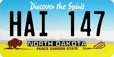 ND license plate HAI147