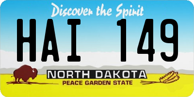 ND license plate HAI149