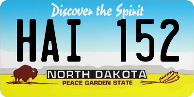 ND license plate HAI152