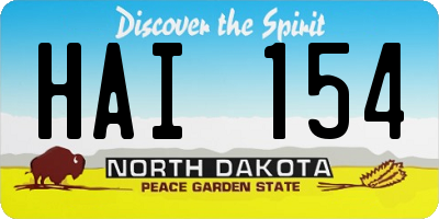 ND license plate HAI154