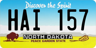 ND license plate HAI157