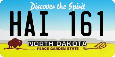 ND license plate HAI161