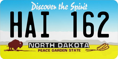 ND license plate HAI162