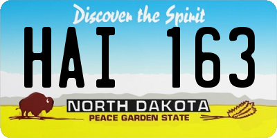 ND license plate HAI163