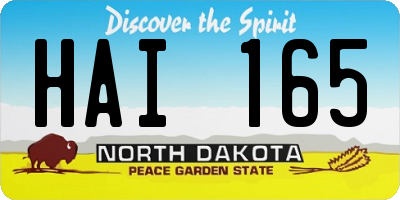 ND license plate HAI165