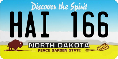 ND license plate HAI166