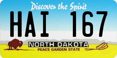 ND license plate HAI167