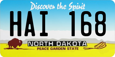 ND license plate HAI168