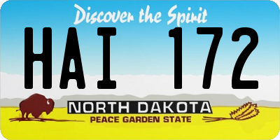 ND license plate HAI172