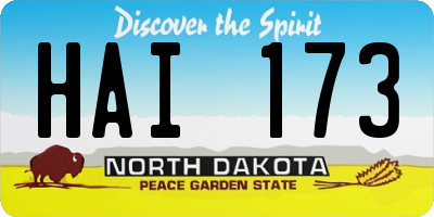 ND license plate HAI173