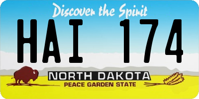 ND license plate HAI174